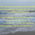 Letzter Schultag, Sommerferien, Einschulung