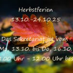 Herbstferien – Elternbrief